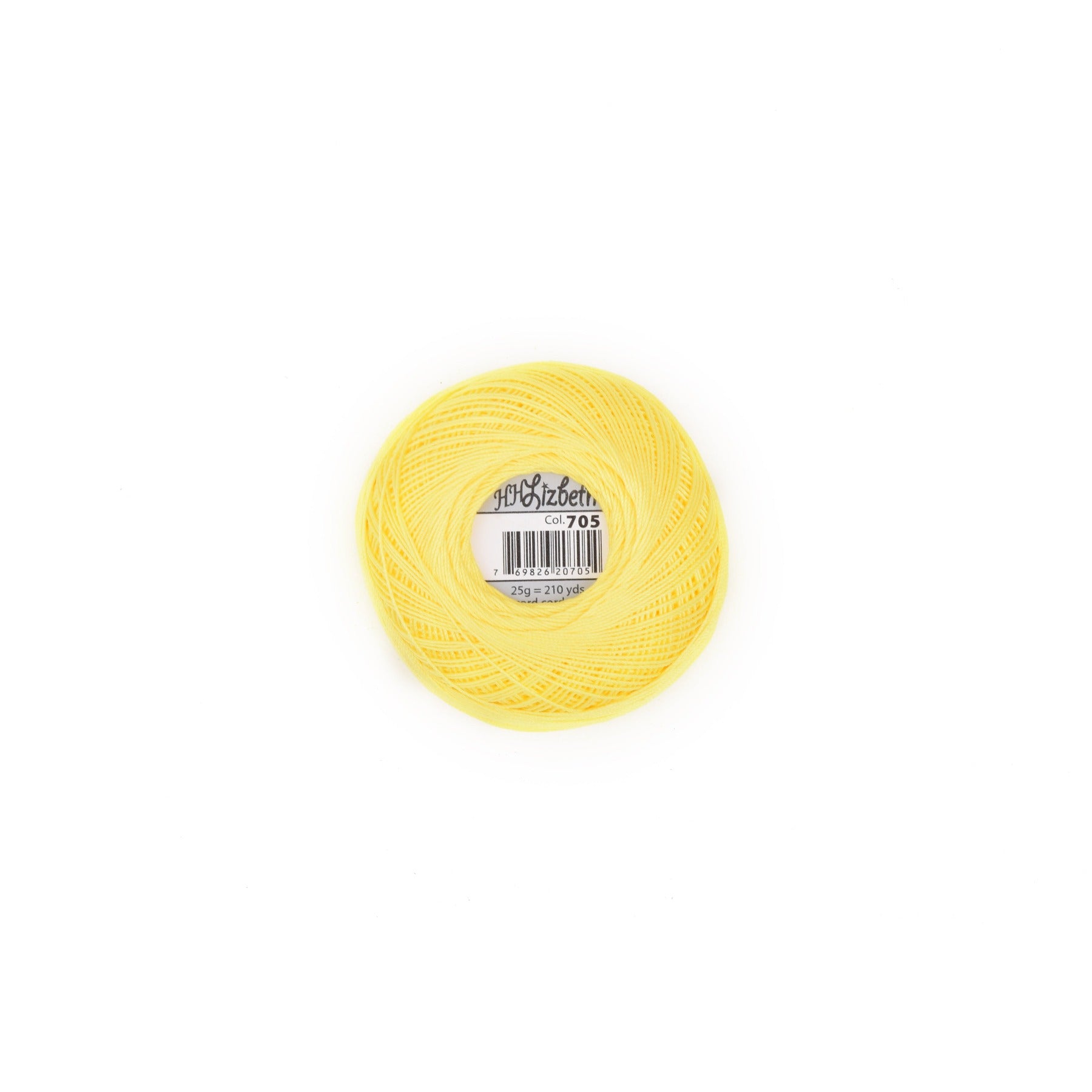 Lizbeth Cordonnet Cotton Thread Bright Yellow 705 (4672628621357)