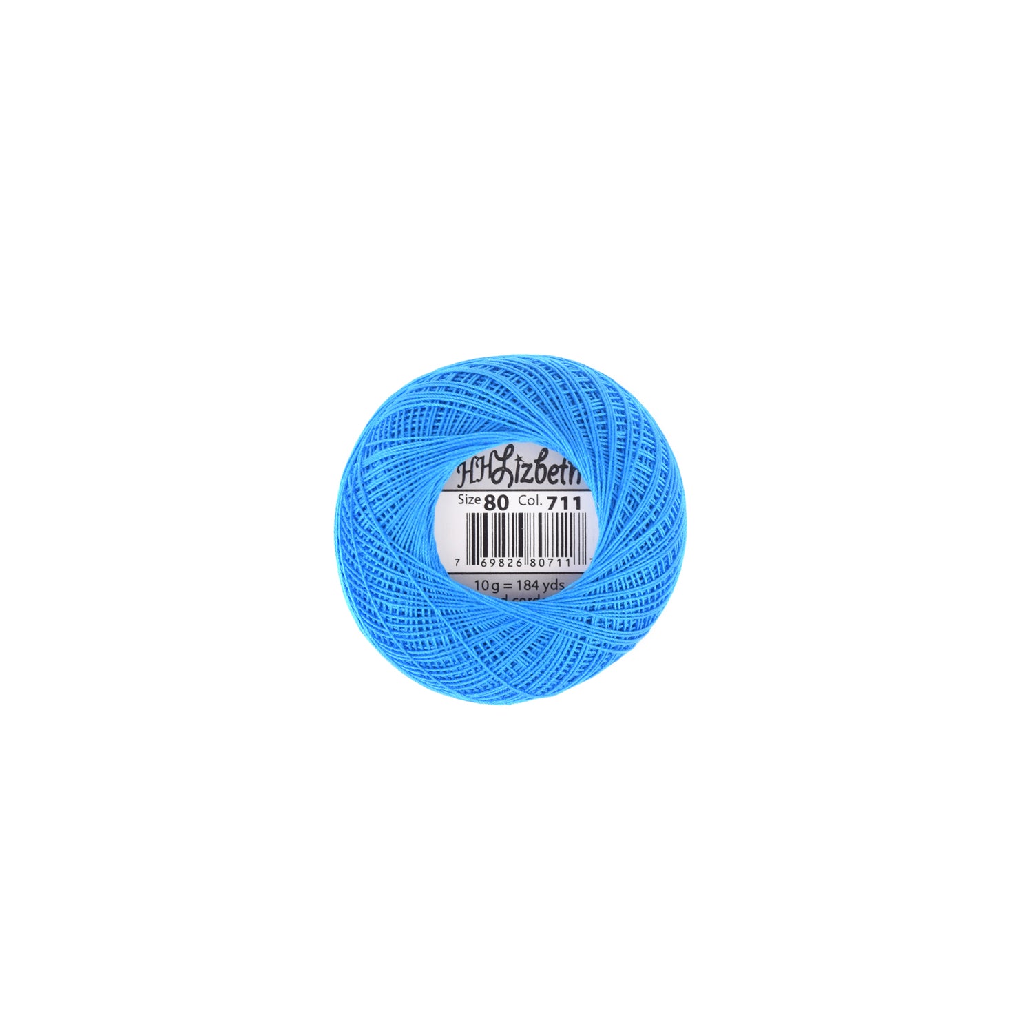 Lizbeth Cordonnet Cotton Thread Bright Blue Dark 711 (666941784109)