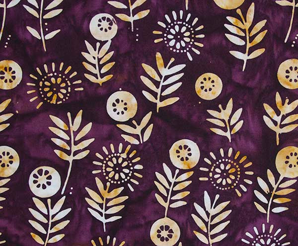 Banyan Batiks Mod Graphics Quilt Fabric Beige Maroon Burgundy Flower Fossils (4314673250349)