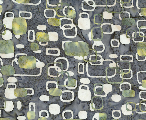 Banyan Batiks Mod Graphics Quilt Fabric Grey Grey Yellow Squares (4314744029229)