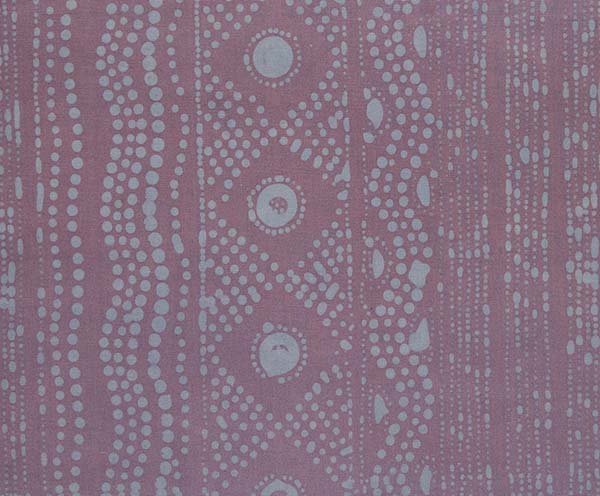 Banyan Batiks Floral Boxes Batik Fabric Dotted Stripe Mauve