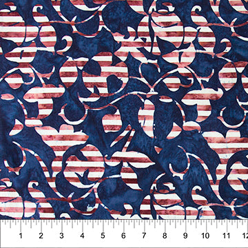 Cherry Blossoms Batik Stripes Blue (5002907320365)