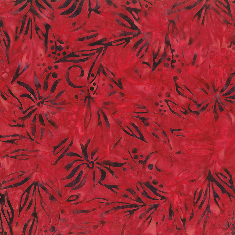 Birds of Paradise Floral Dk Red