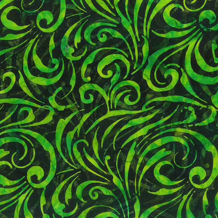 Birds of Paradise Swirls Green