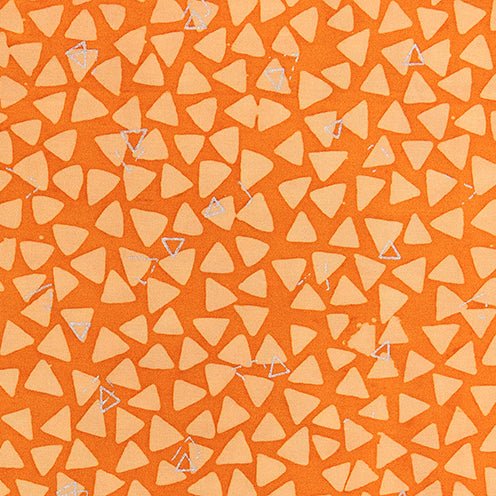 Banyan Batiks Color Blocking Batik Quilt Fabric Triangles Tangerine