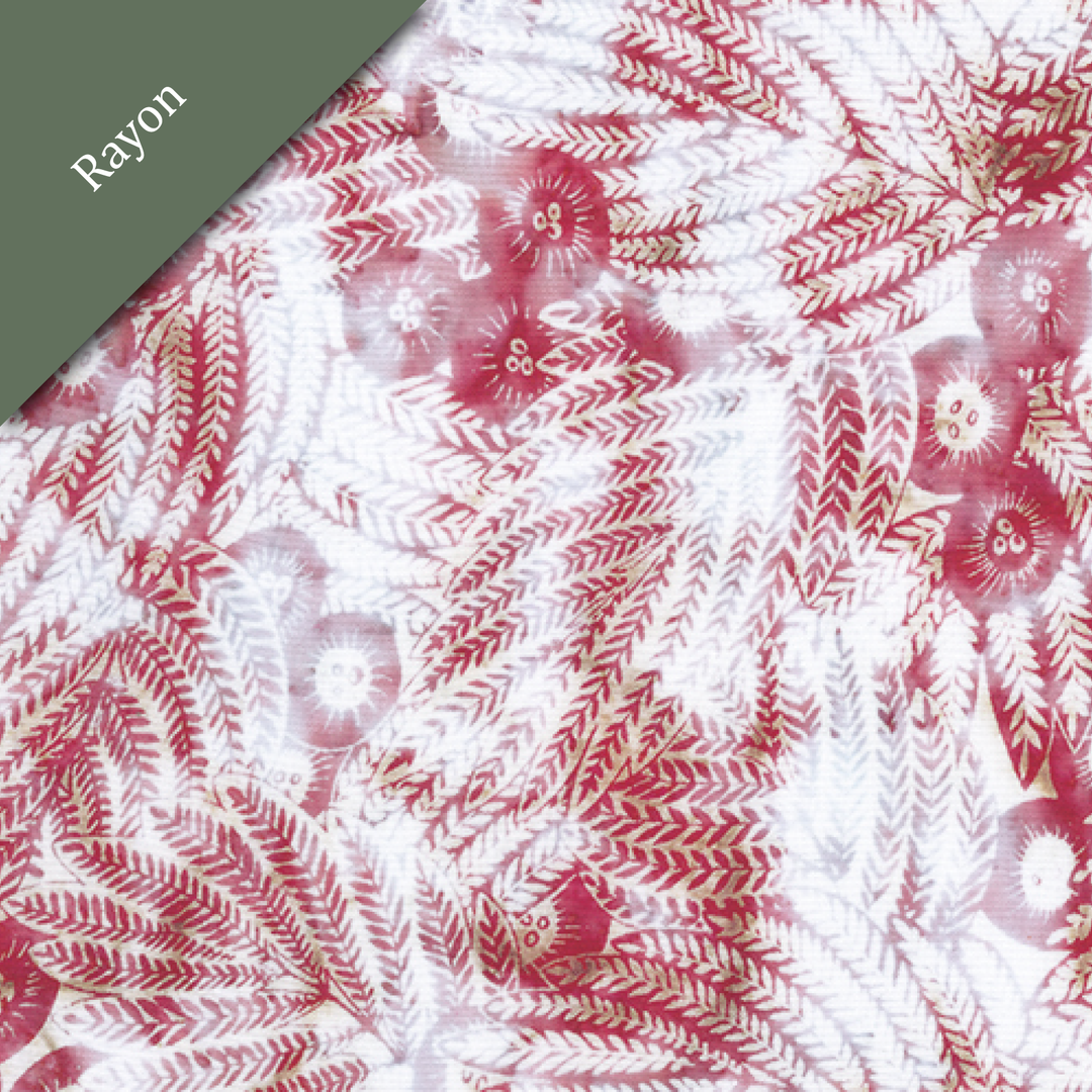 Love To Wear Rayon Batik Apparel Fabric Yardage White Red by Banyan Batiks (3978852794413)