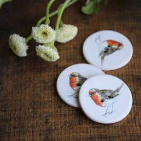 Robin Handmade Ceramic Button 1pc