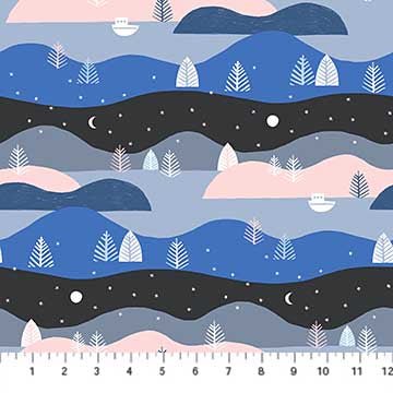 Moonlit Voyage Quilt Fabric Hills Multi | FIGO Fabrics