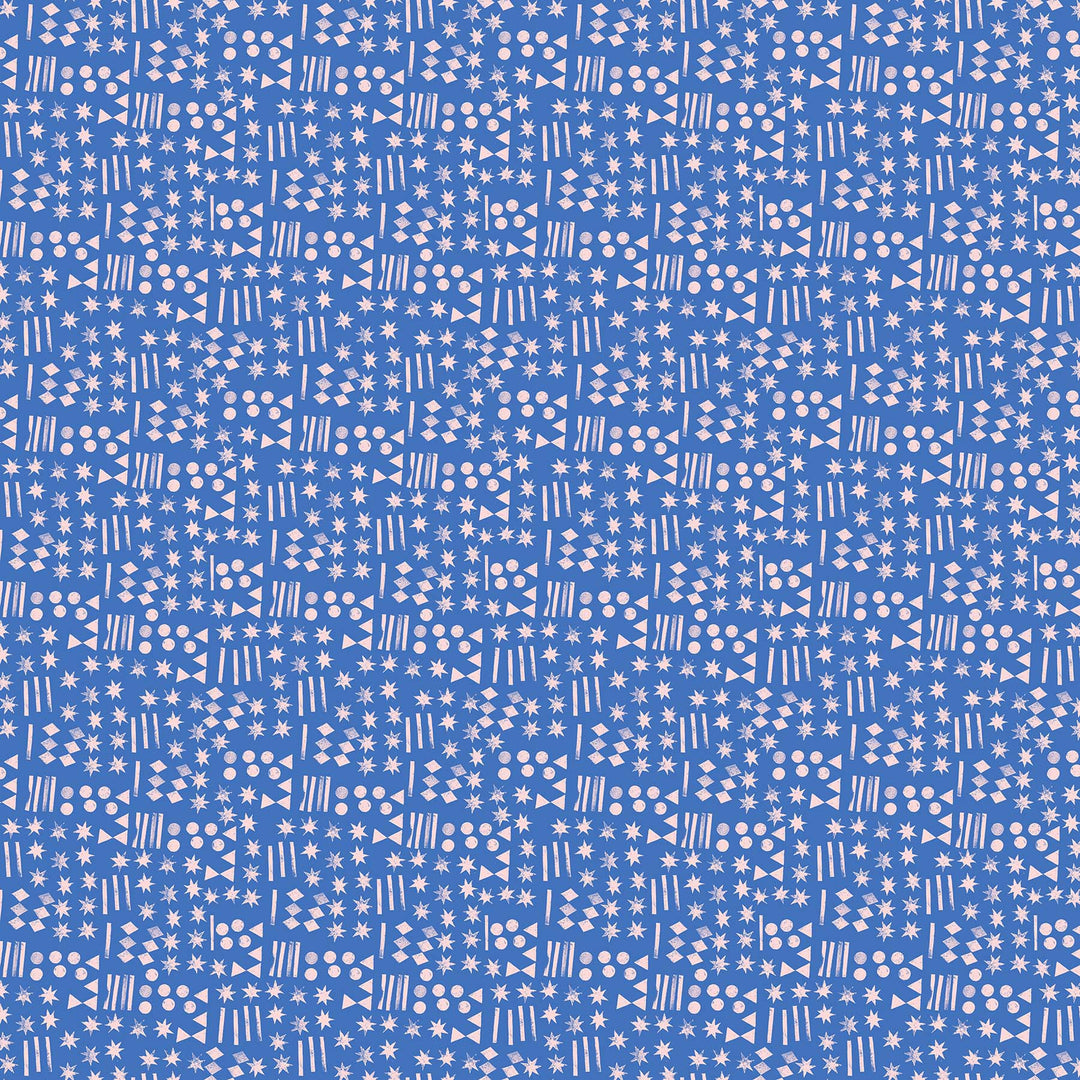Figo Modern Quilt Fabric Moonlit Voyage by Amy Van Luijk BirdsDoodles Blue Pink (4299823415341)