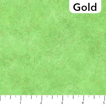 Artisan Spirit Shimmer Radiance Metallic Quilt Fabric Northcott Deborah Edwards Fern Green Gold (3942281150509)