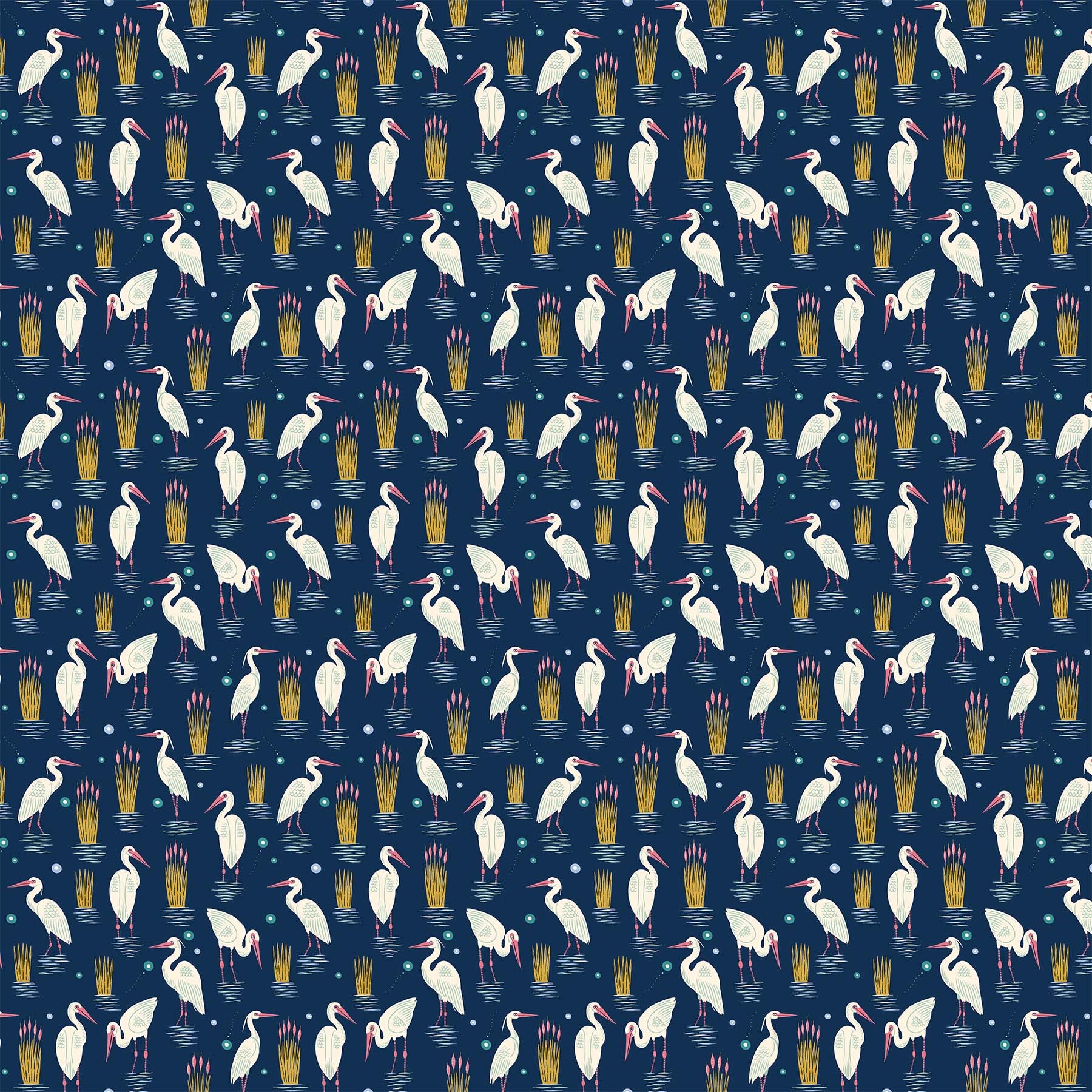 Pond Tales Egrets Navy