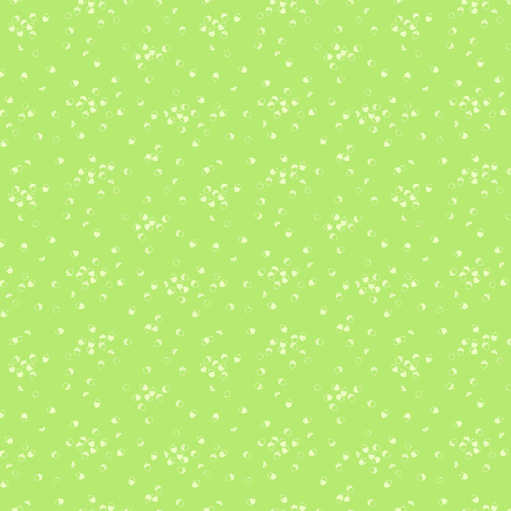 FIGO Quilting Fabrics Lucky Charms Lime Green Acorns (591499526189)
