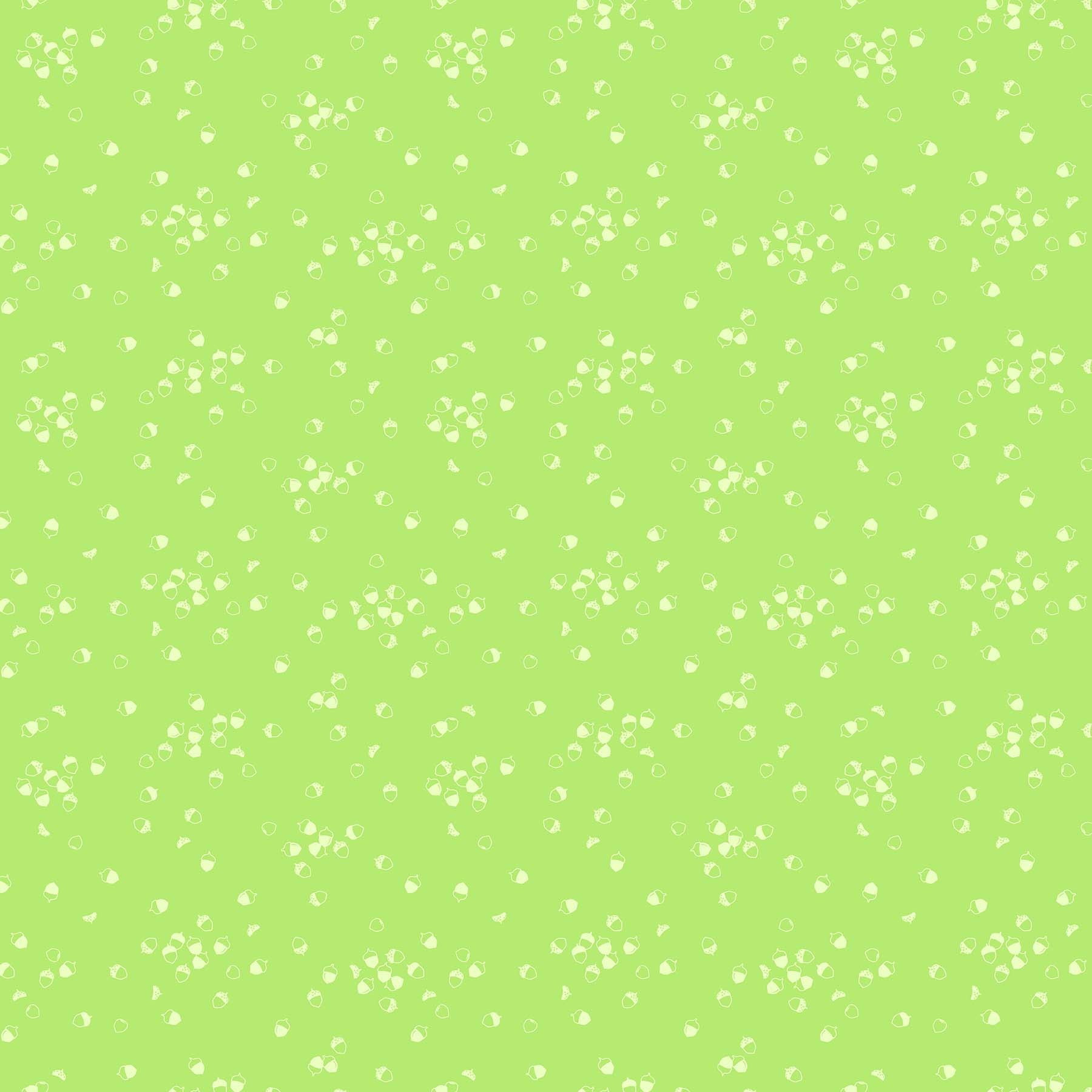 FIGO Quilting Fabrics Lucky Charms Lime Green Acorns (591499526189)