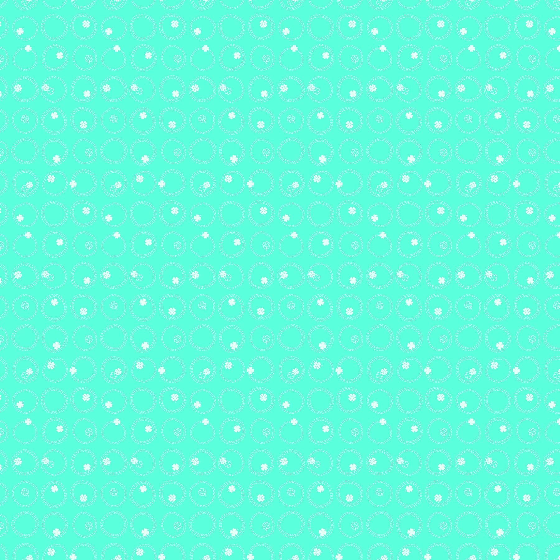 FIGO Quilting Fabrics Lucky Charms Mint Green Clover Patch (591520464941)