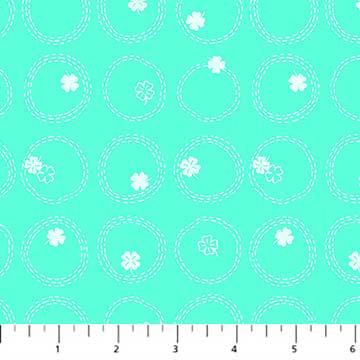 FIGO Fabrics Lucky Charms Quilt Fabric Clover Patch 62 Mint