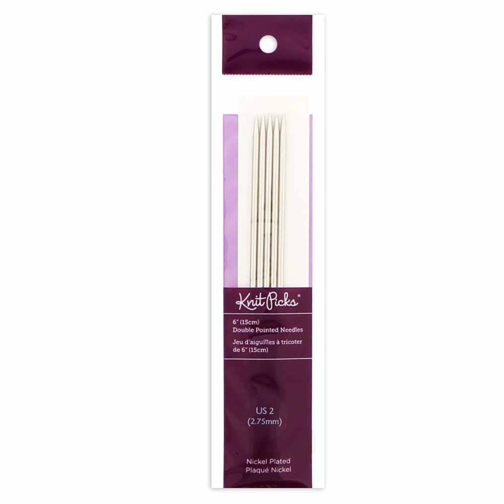 6in Nickel-Plated Double Point Knitting Needles 5ct (4174667350061)