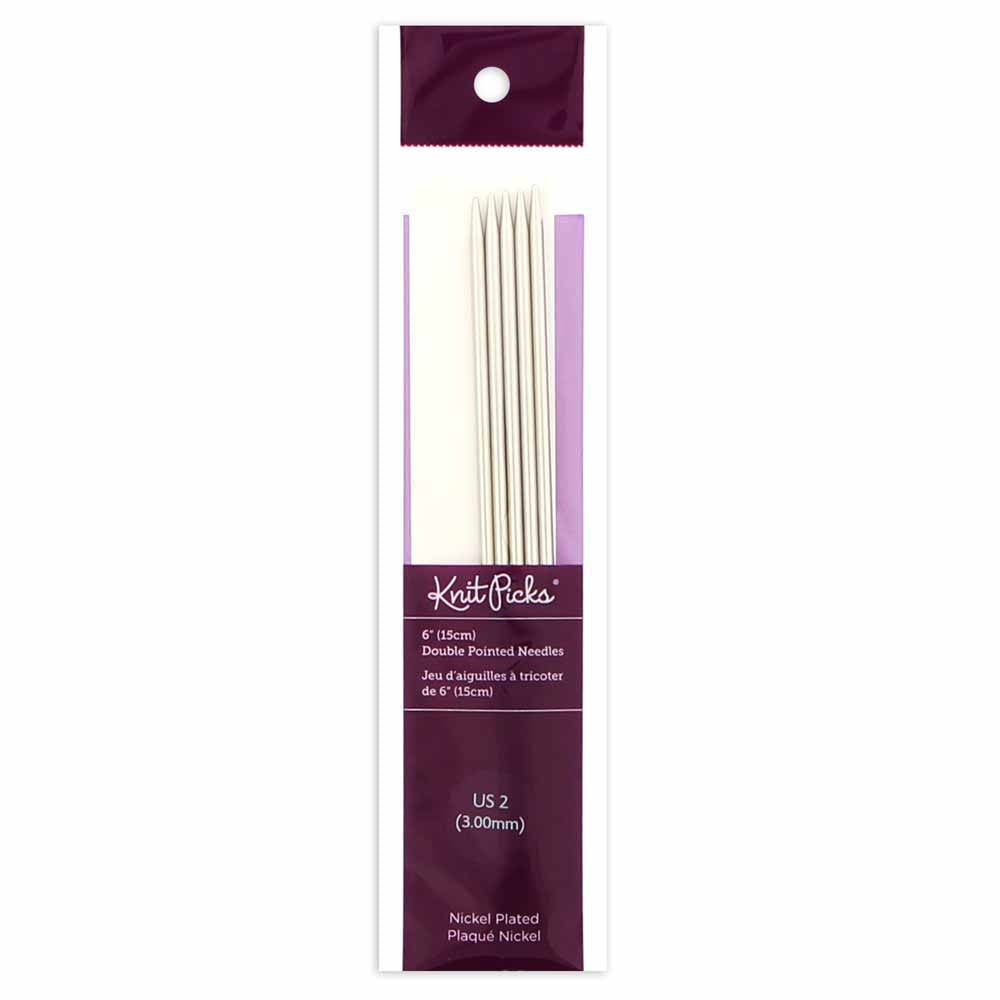 6in Nickel-Plated Double Point Knitting Needles 5ct (4174667350061)