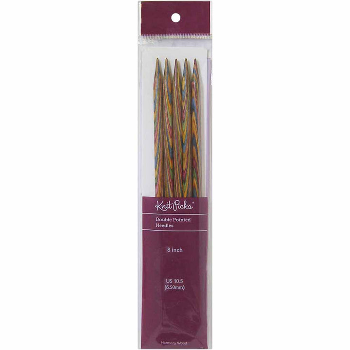 8in. Rainbow Wood Double-Point Knitting Needles 6.50mm