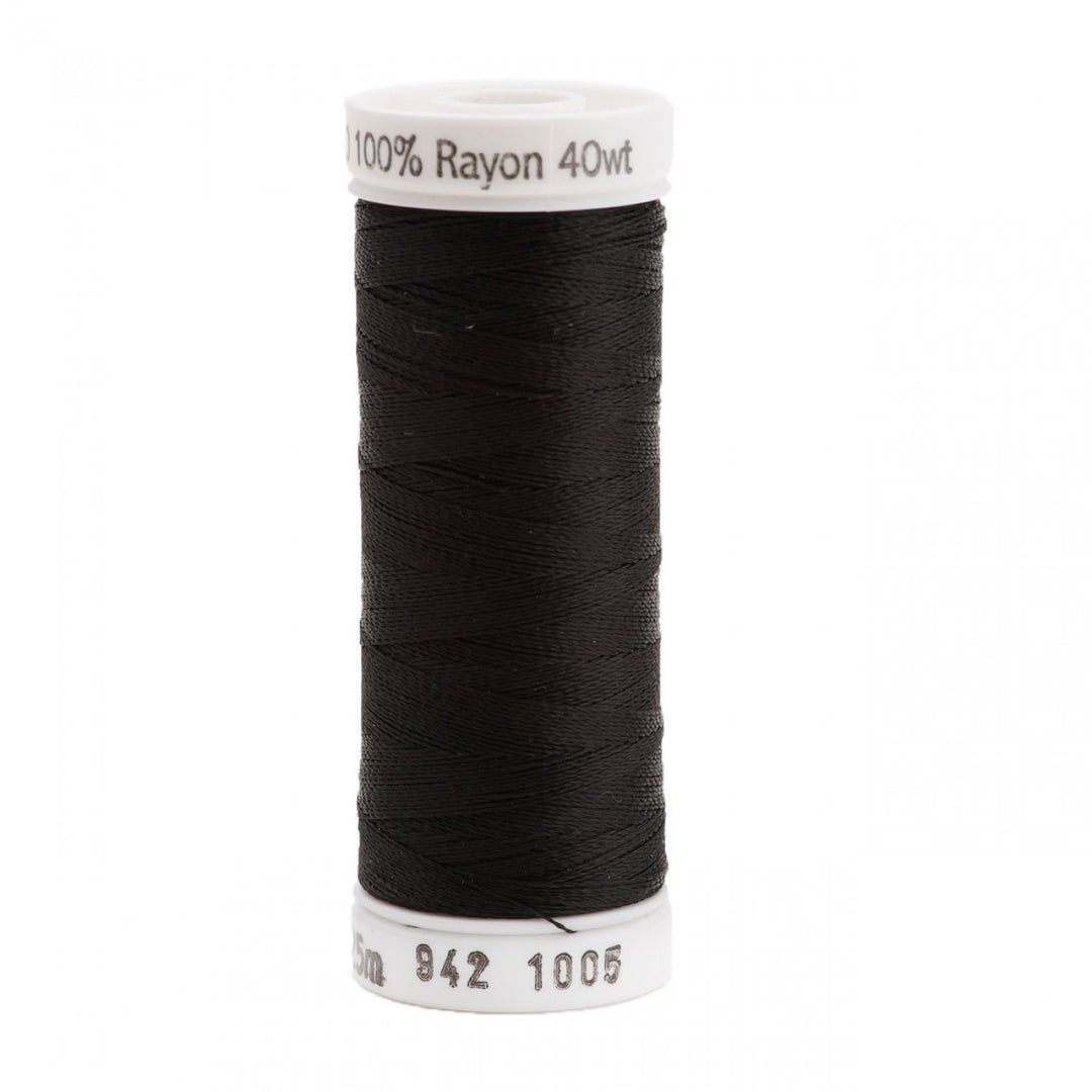 225m 40wt Rayon Embroidery Thread 1005 Black (3829361606701)