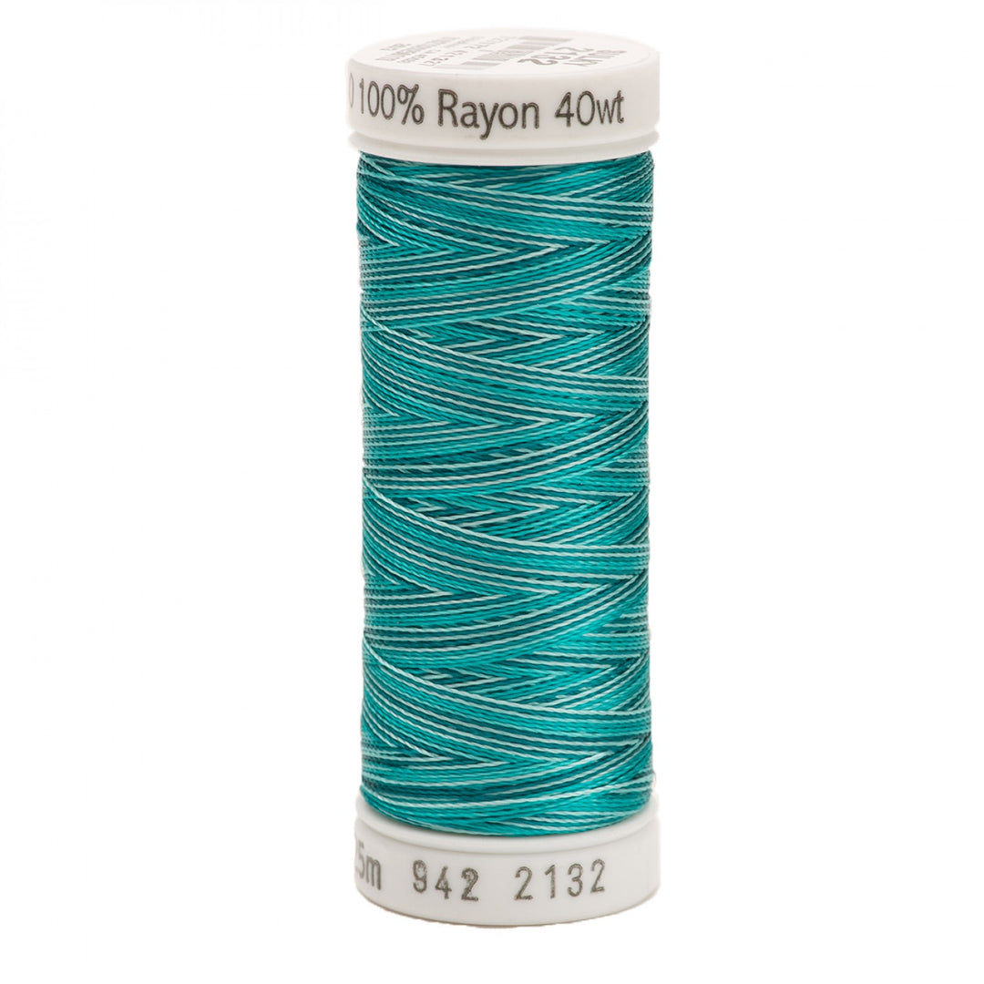 SULKY 225m 40wt Rayon Embroidery Thread 2132 Aqua Teals (5240726651045)
