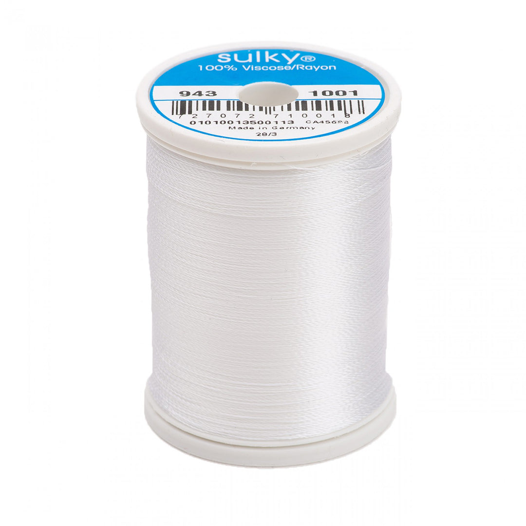 776m 40wt Rayon Thread 1001 Bright White (4497816813613)