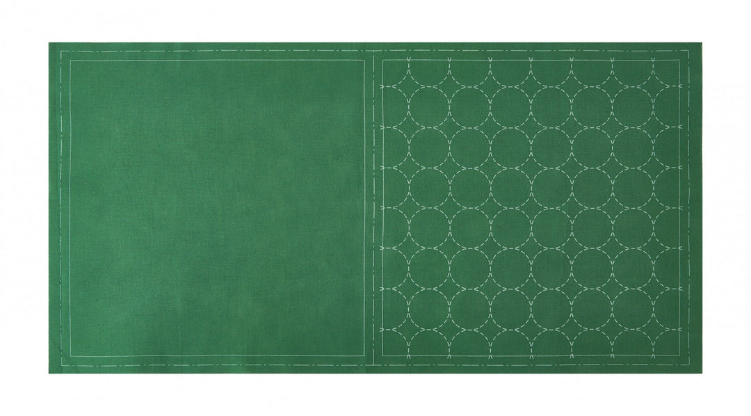 Sashiko Cosmo Cotton/Linen Pre-cut Fabric Green (5989955436709)