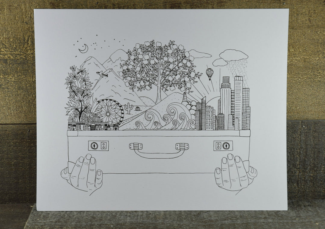 Suitcase Illustrated Art Print by Boots Paper (10396757193)