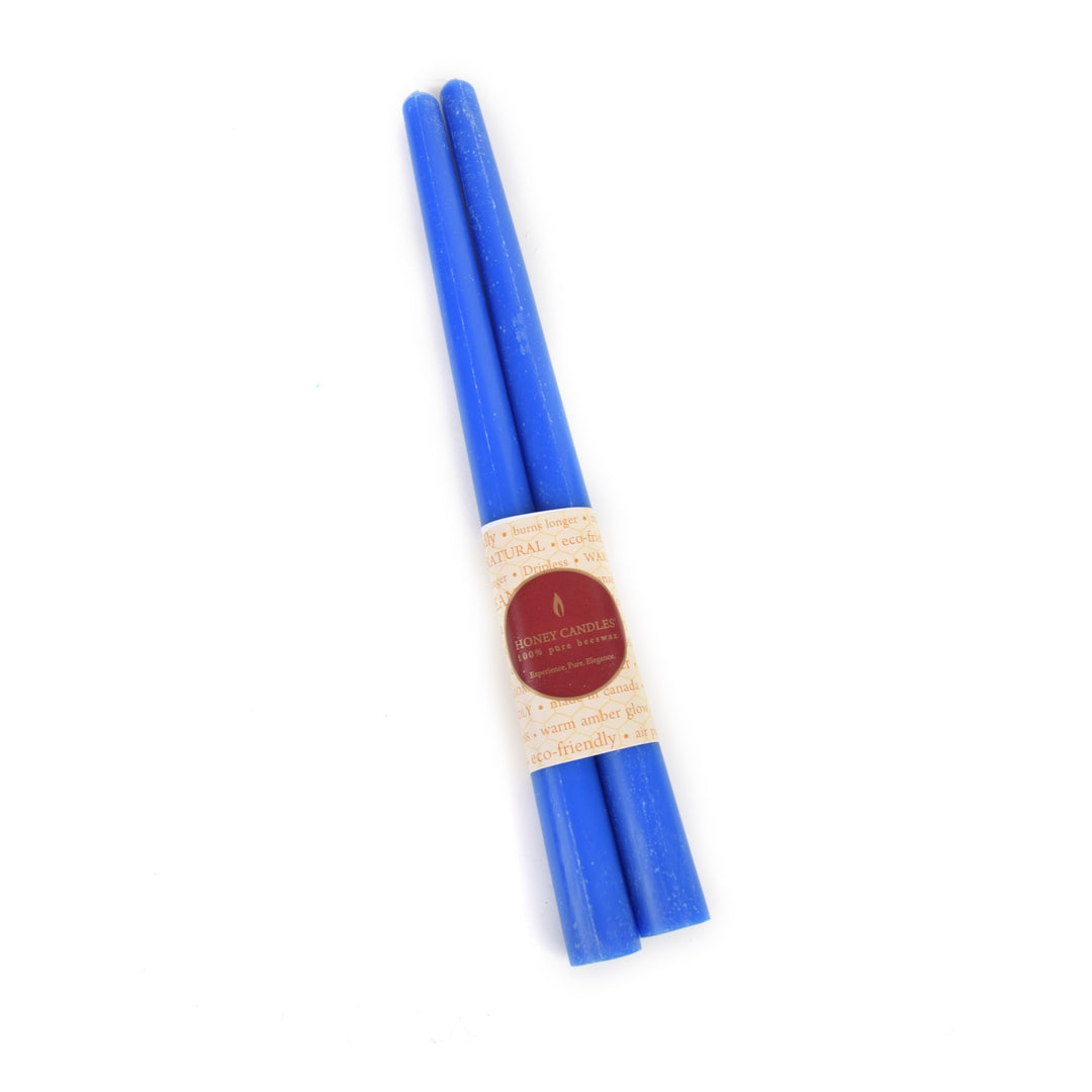 pair of beeswax blue 12 inch taper candle (401141301288)
