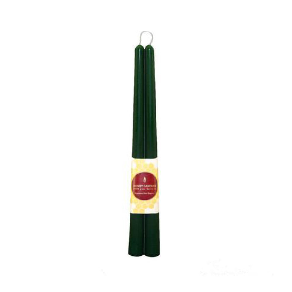 Beeswax 12 Inch Taper Candles Forest Green