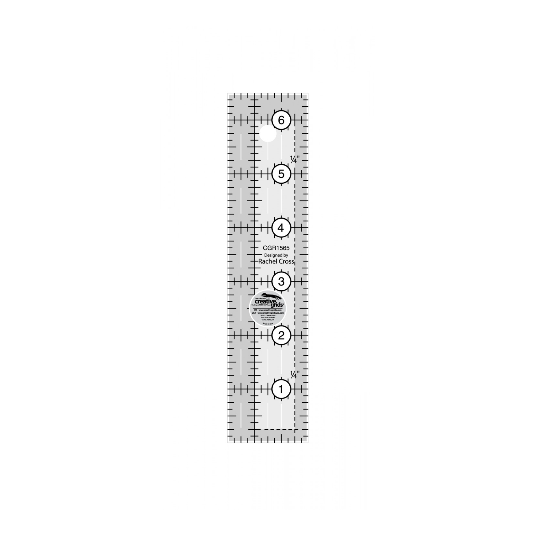 Creative Grids Non-Slip Quilt Ruler 1 and a half inches wide by 6 and a half inches long (716326273069)