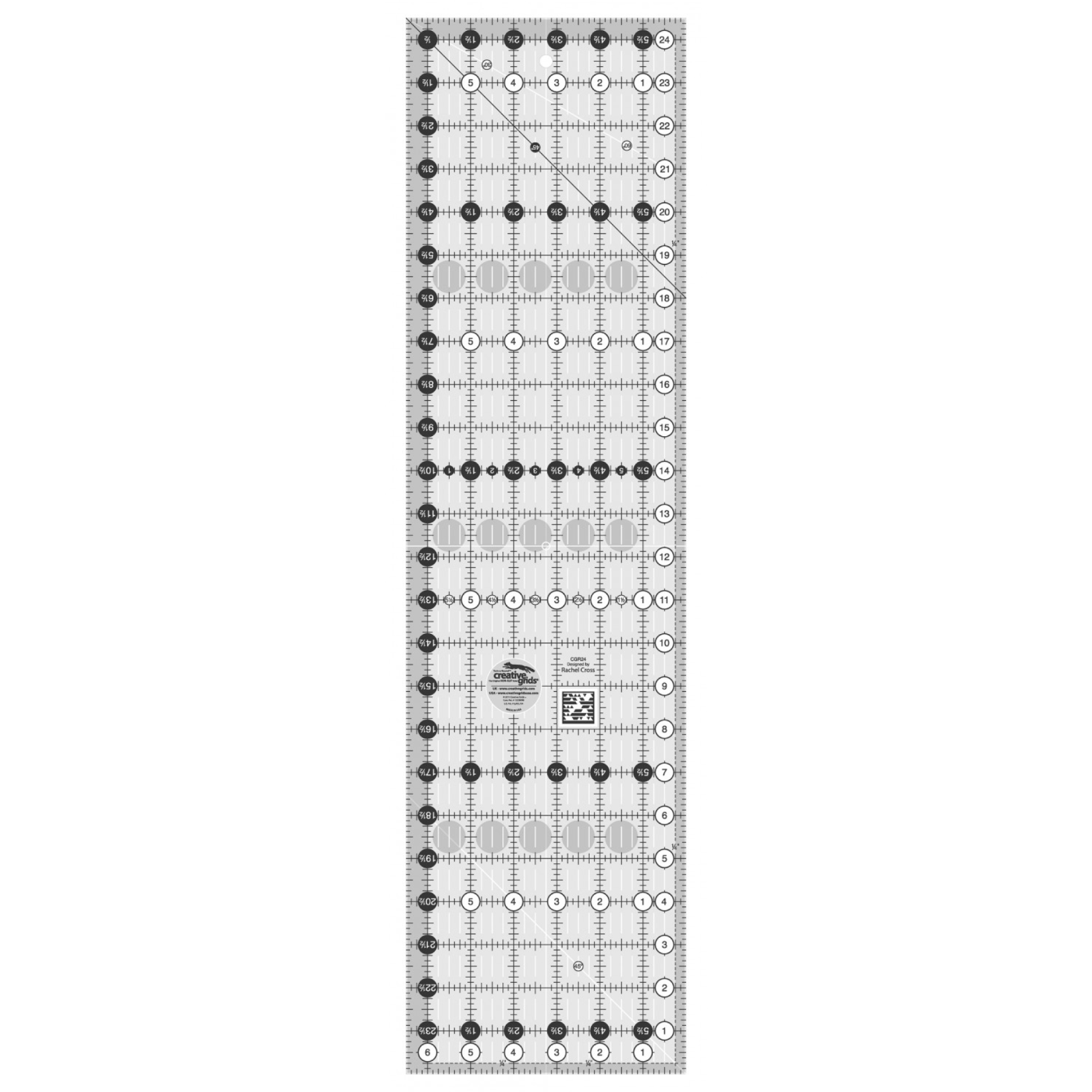 Creative Grids 6½in. x 24½in. Non-Slip Rectangle Quilting Ruler (410942734376)