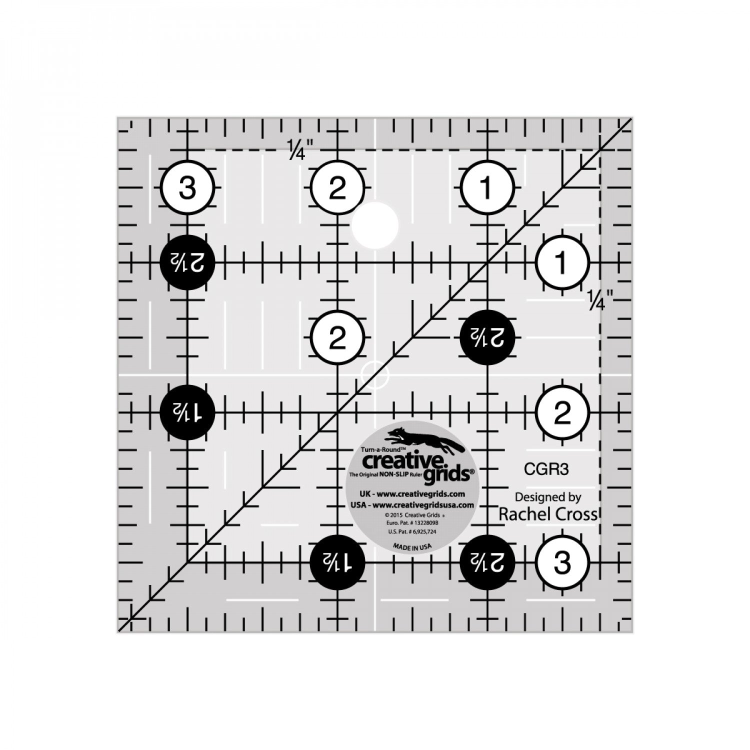 3½in. Square Non-Slip Ruler (4027798093869)