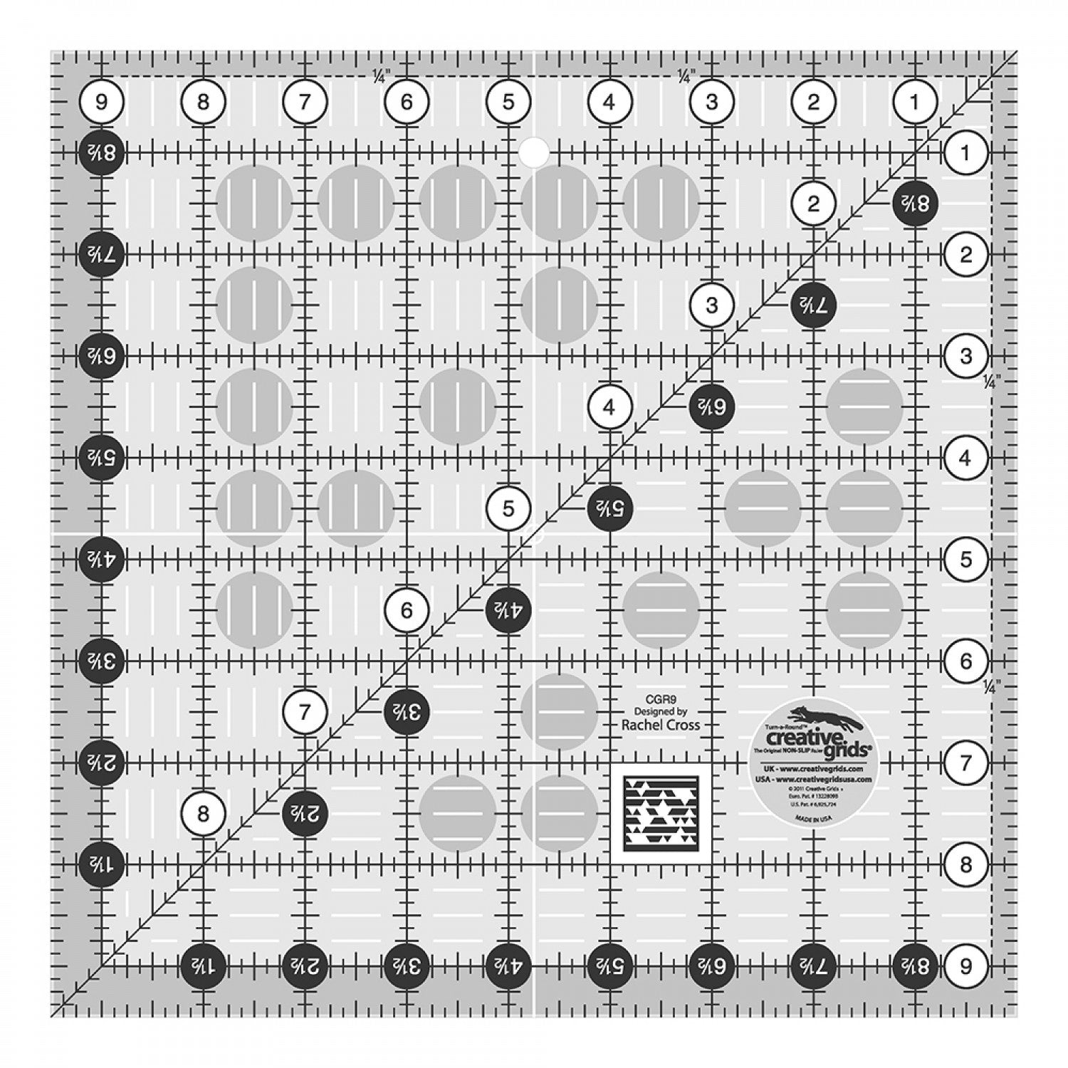 9½in. Square Non-Slip Ruler (410941685800)