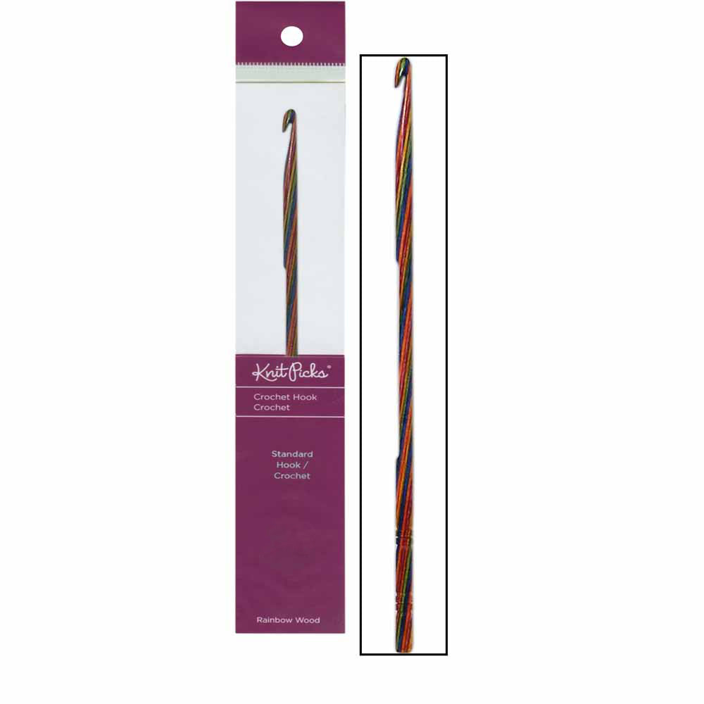 6in Rainbow Wood Crochet Hooks (423233421352)