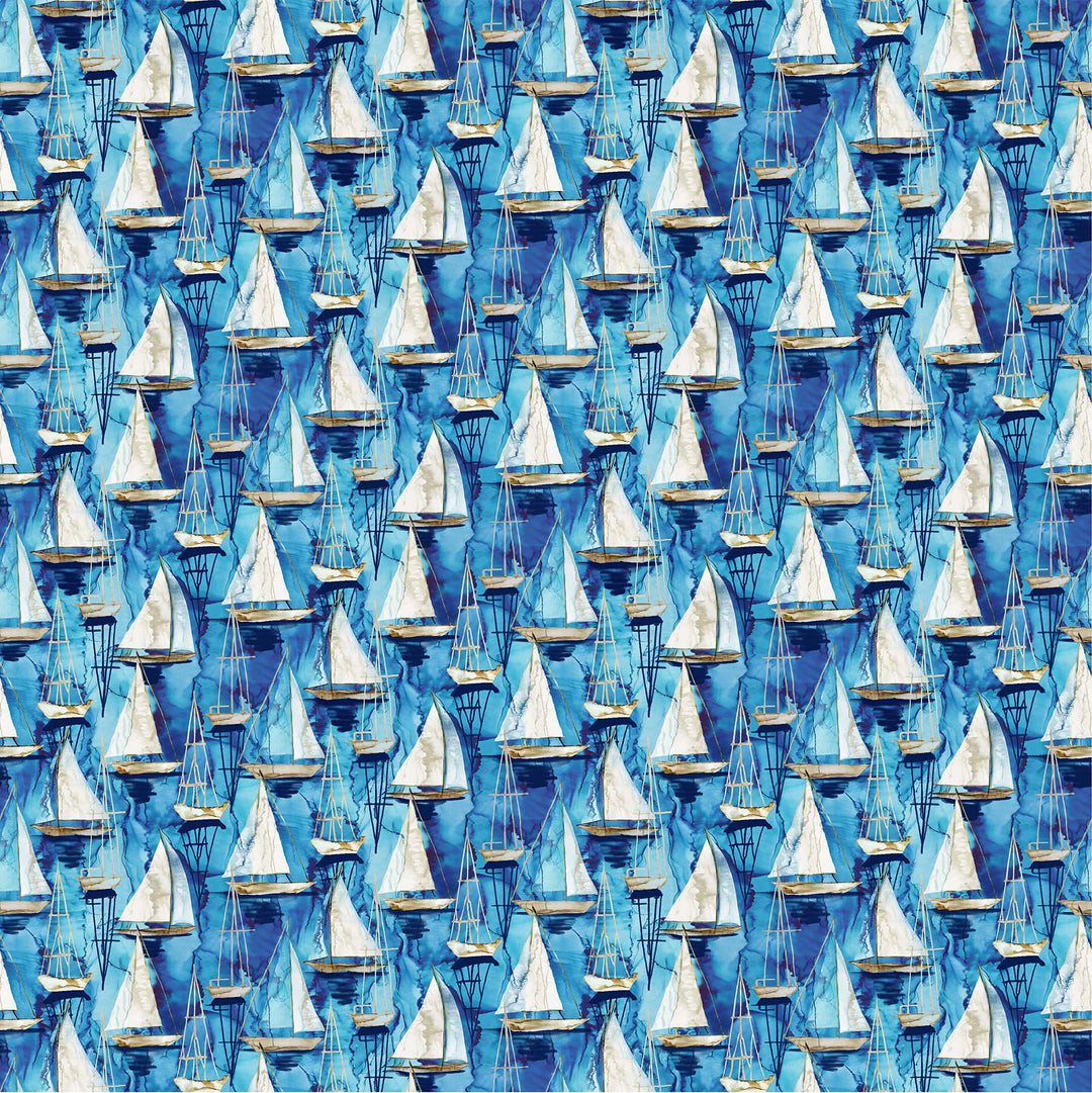 Sail Away Sailboats Dk Blue (5920360923301)