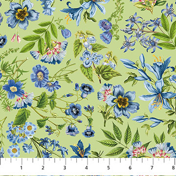 Something Blue Small Floral Green