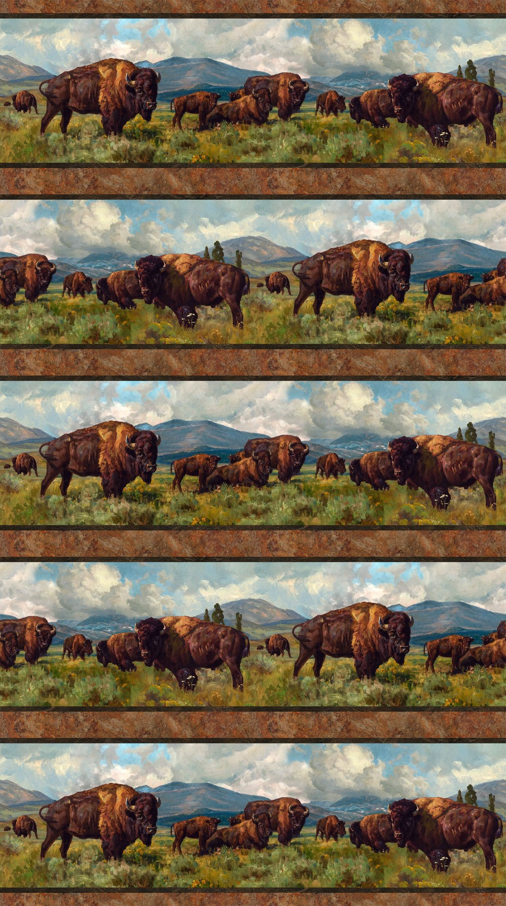 NatureScapes Home on the Range Border Print Brown