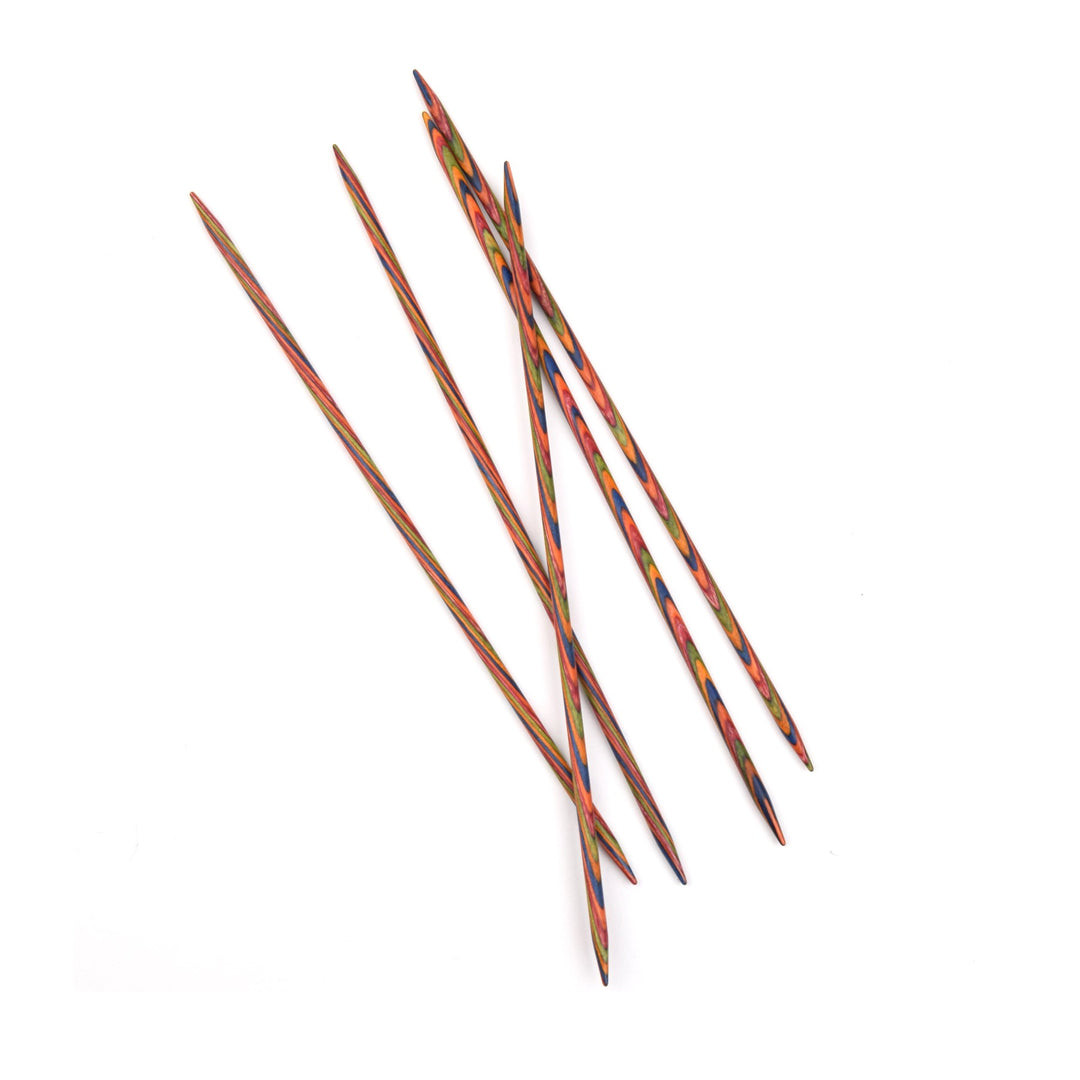 8in Rainbow Wood Double Point Knitting Needles (423178960936)
