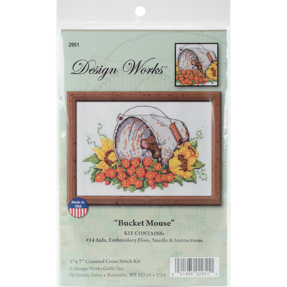 Bucket Mouse Mini Counted Cross Stitch Kit 5in. x 7in. (5807898230949)