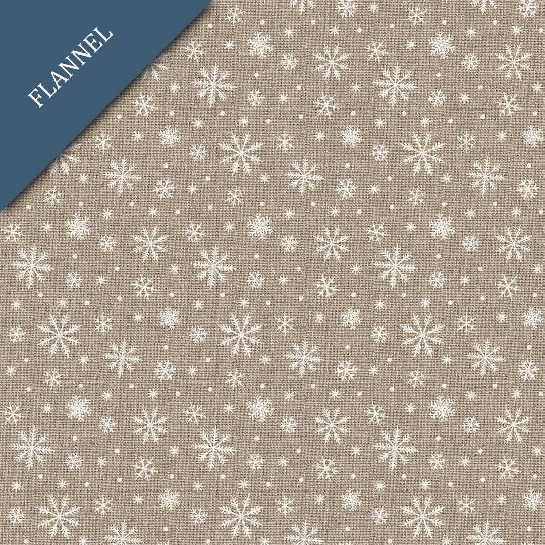 Warm And Cozy FLANNEL Snowflakes Taupe