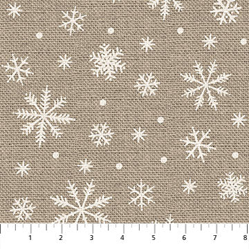 Warm And Cozy FLANNEL Snowflakes Taupe