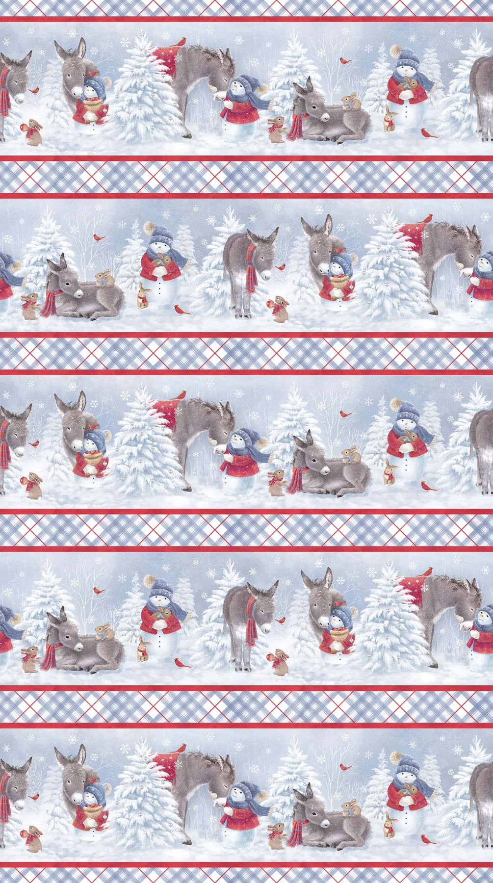 Little Donkey's Christmas FLANNEL Border Print