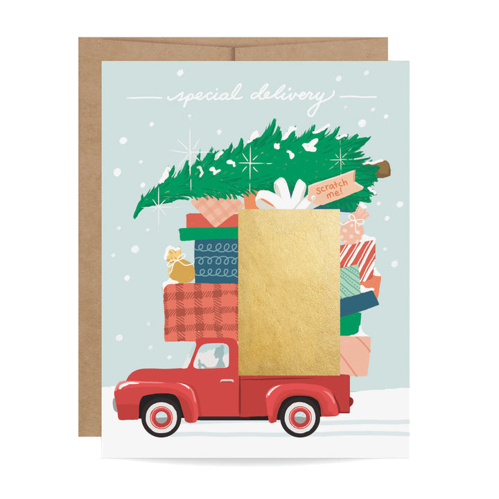 Red Truck Scratch-off Holiday Card