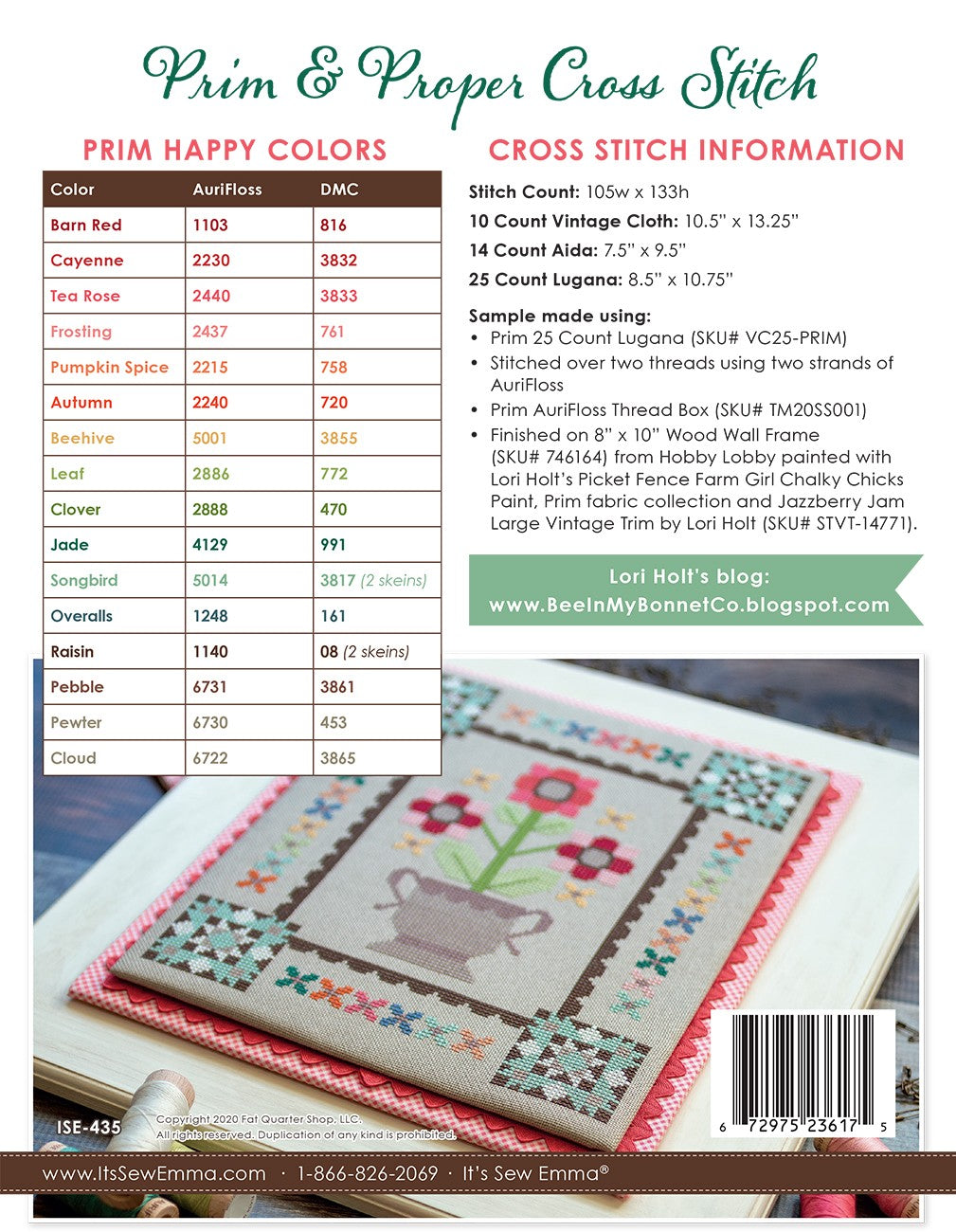 Prim & Proper Counted Cross Stitch Pattern (6186043605157)