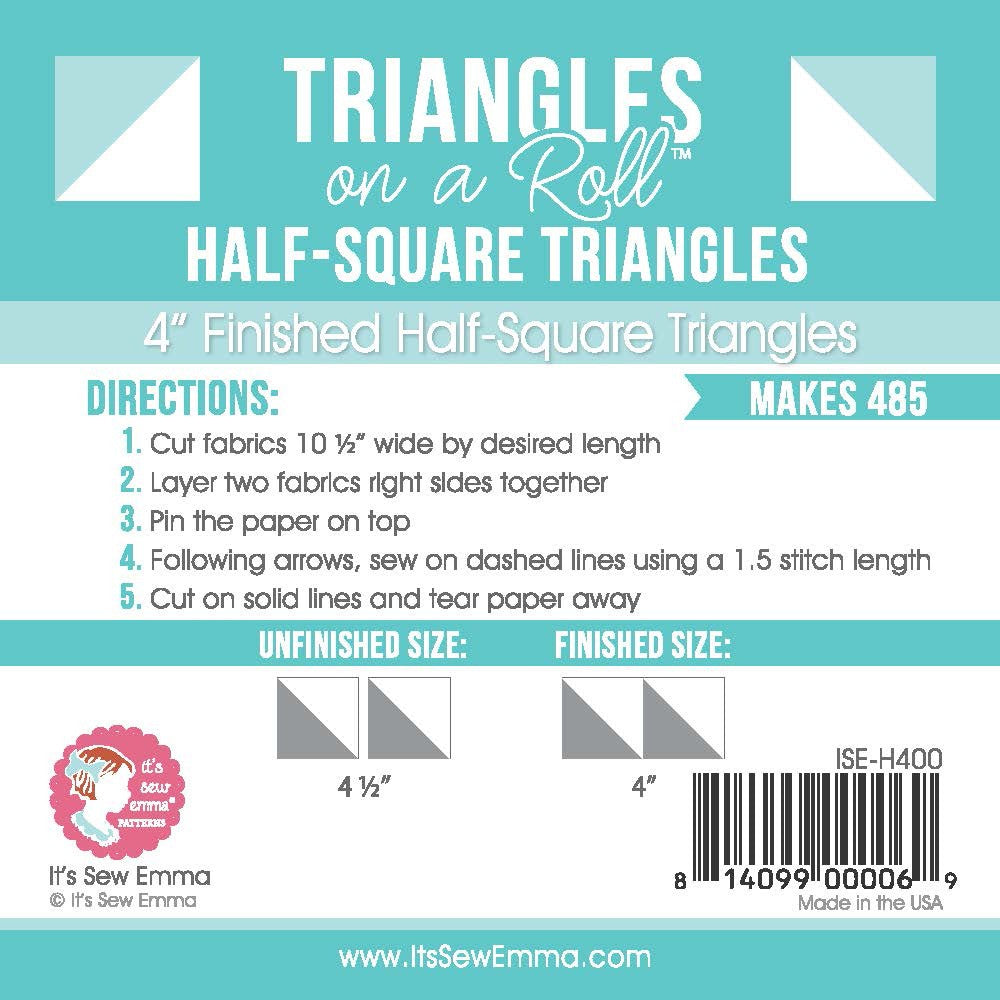 Triangles on a Roll 4in Half Square 50ft Roll (5630195695781)