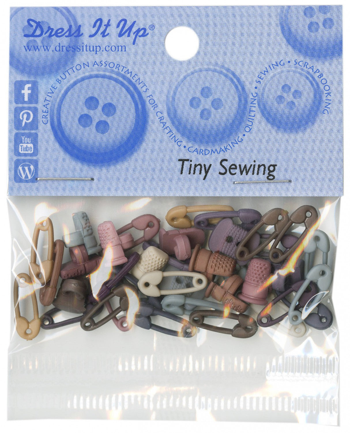 Dress It Up Craft Buttons Safety Pins Thimble Assortment (716356321325)