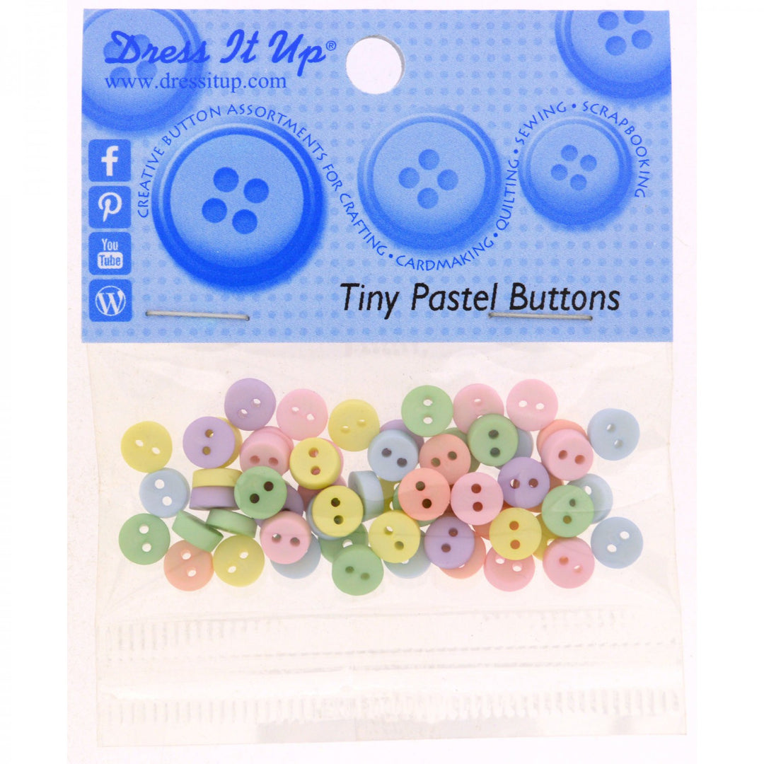 Dress It Up 6mm Tiny Buttons 40 count Pastel Colours (719835398189)