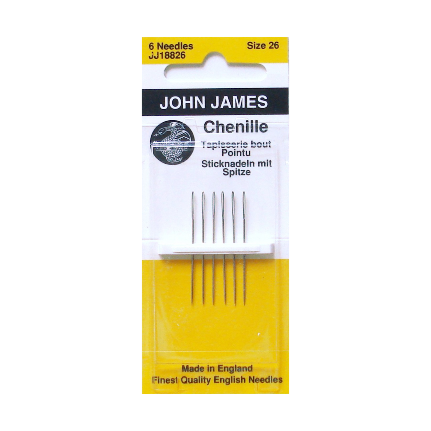 Chenille Embroidery Needles 6ct Size 26 (4087378542637)