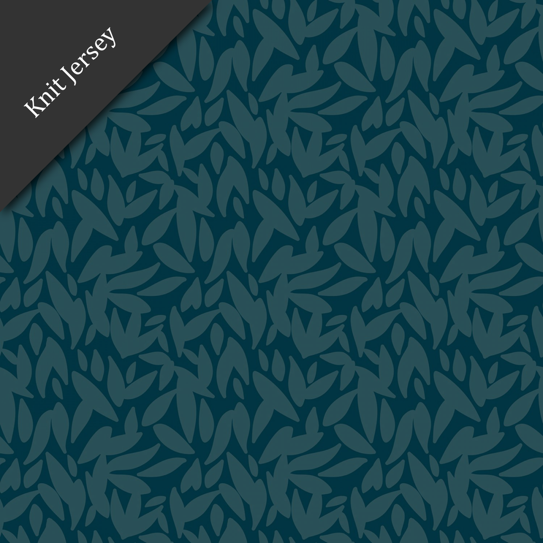 RBD Designer Knit Jersey Leaves Midnight (5664746799269)
