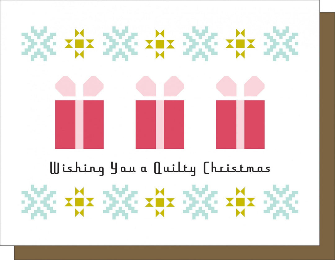 Wishing You a Quilty Christmas Note Card by Kati Cupcake (5308652224677)